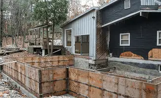 Prepared site with foundation forms for home remodeling and addition project in Shreveport, LA